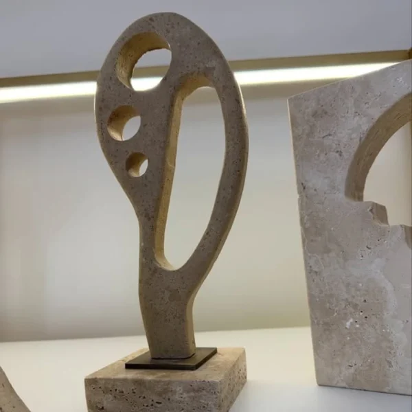 Abstract Organica Travertine Sculpture