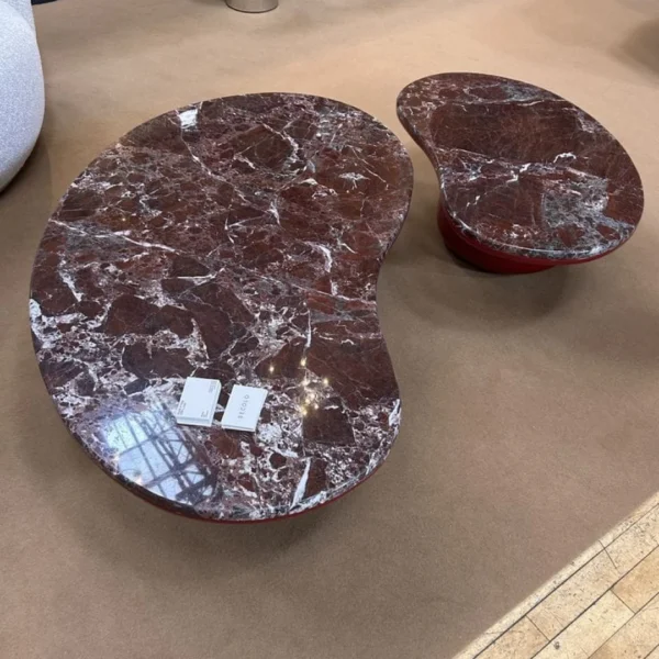 Freeform Rosso Levanto Marble Coffee Tables