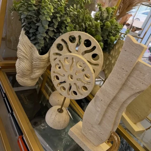 Openwork Floral Travertine Medallion